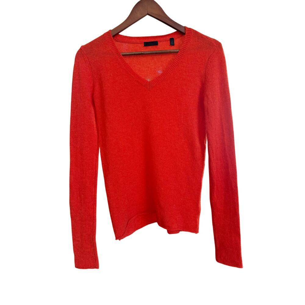 ATM 100%  cashmere sweater neon red/ orange  Size S v neck